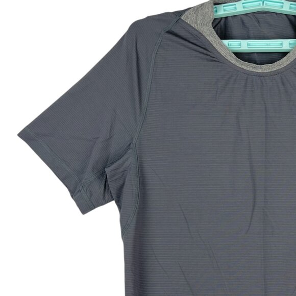 Lululemon Men's Performance Workout Short Sleeve Dark Grey T-Shirt Size M - Picture 5 of 10